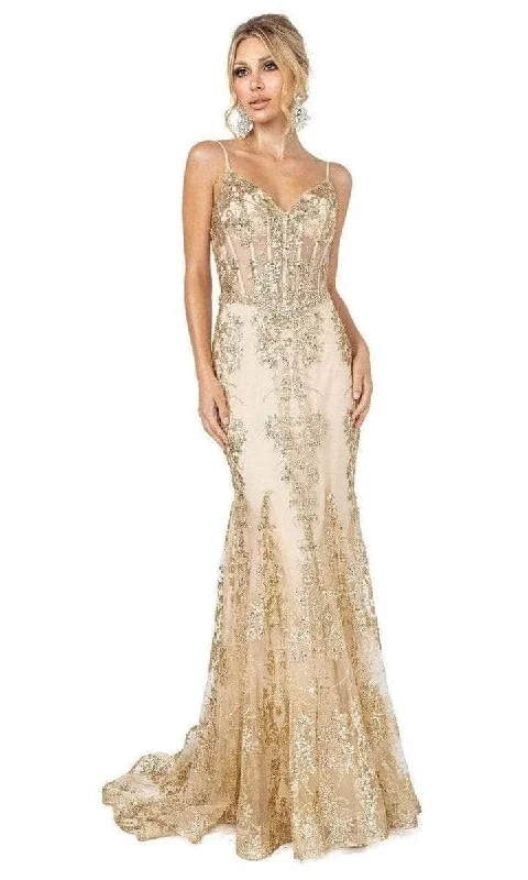 Dancing Queen 4118 - Sheer Corset Sequin Evening Gown