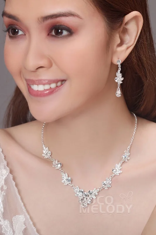 Zircon Wedding Necklace and Earrings Jewelry JS17010