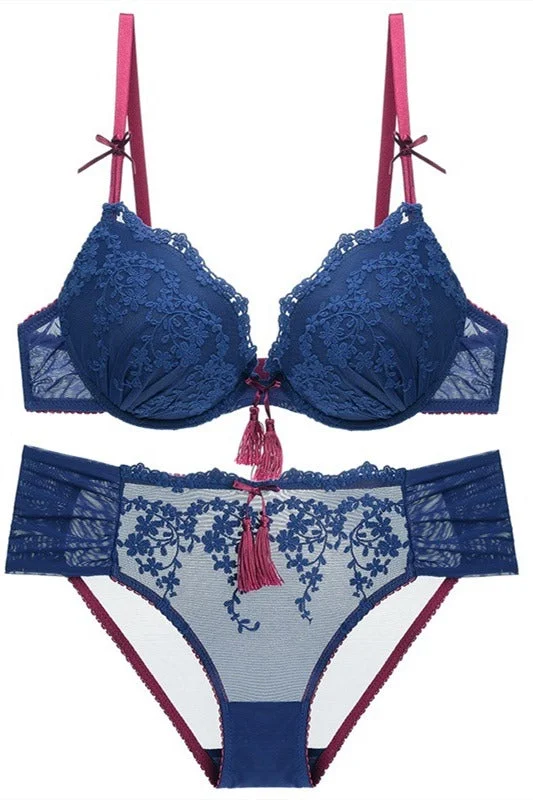 Royal Blue Lace Lingerie Set