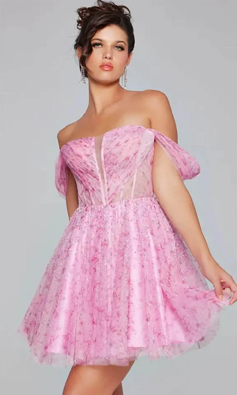 Jovani 38000SC - Ruched Bodice A-Line Cocktail Dress