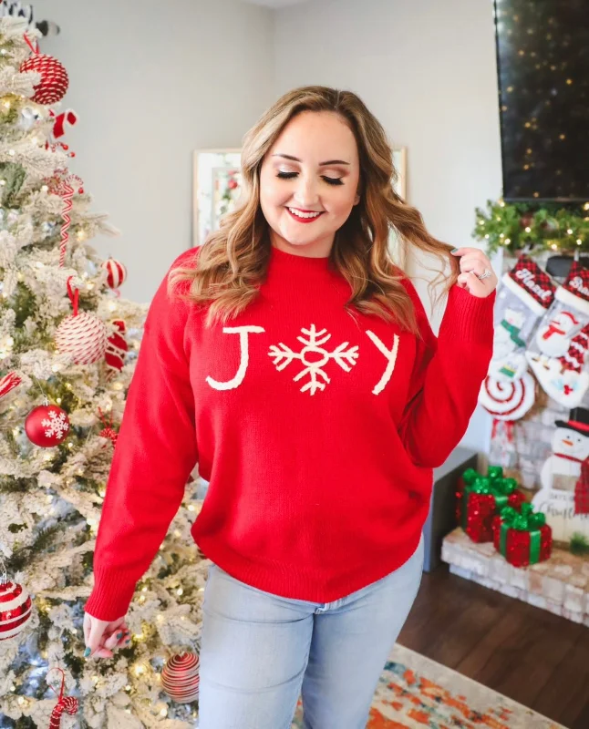 Bright Red Joy Sweater | Boutique Elise