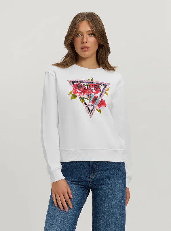 Eco White Roses Logo Jumper