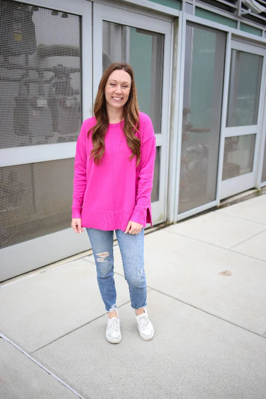 Long Sleeve Pink Sweater | Boutique Elise | Layla