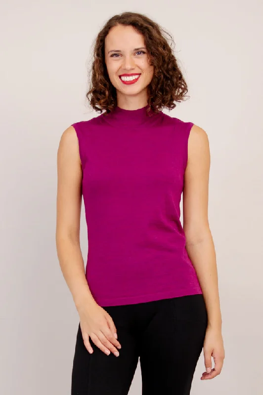 Rita Sweater, Magenta, 100% Merino Wool