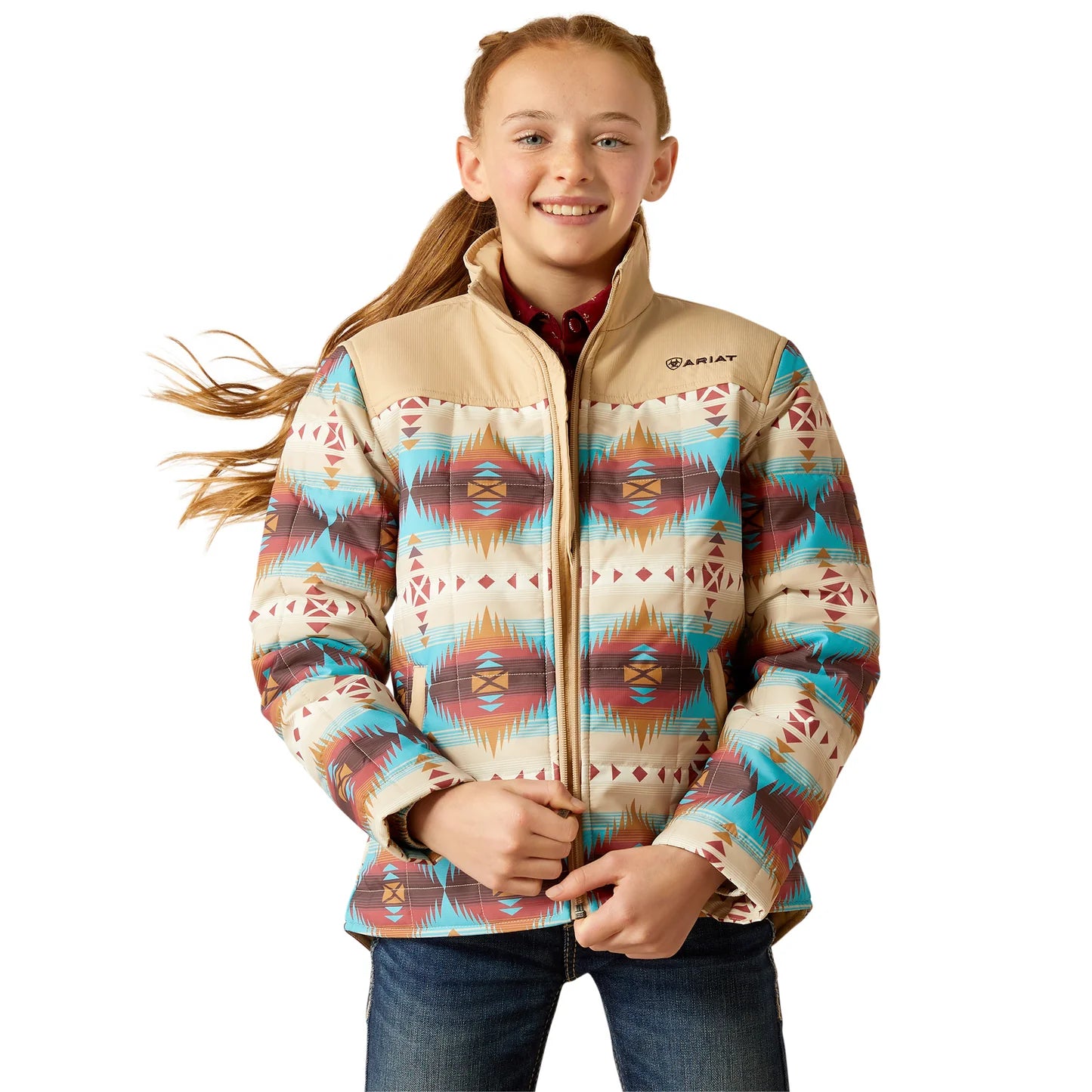 Ariat Girls Serrano Southwest Print Zip Jacket-2471