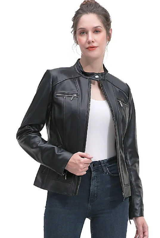 BGSD Women Kaira Lambskin Leather Jacket