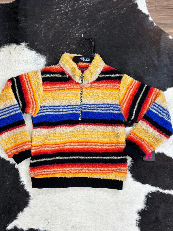 Rock & Roll Girls Orange Serape Stripe Pullover