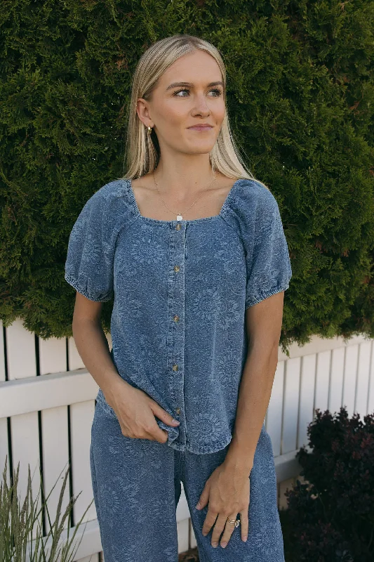 Tess Top-Denim