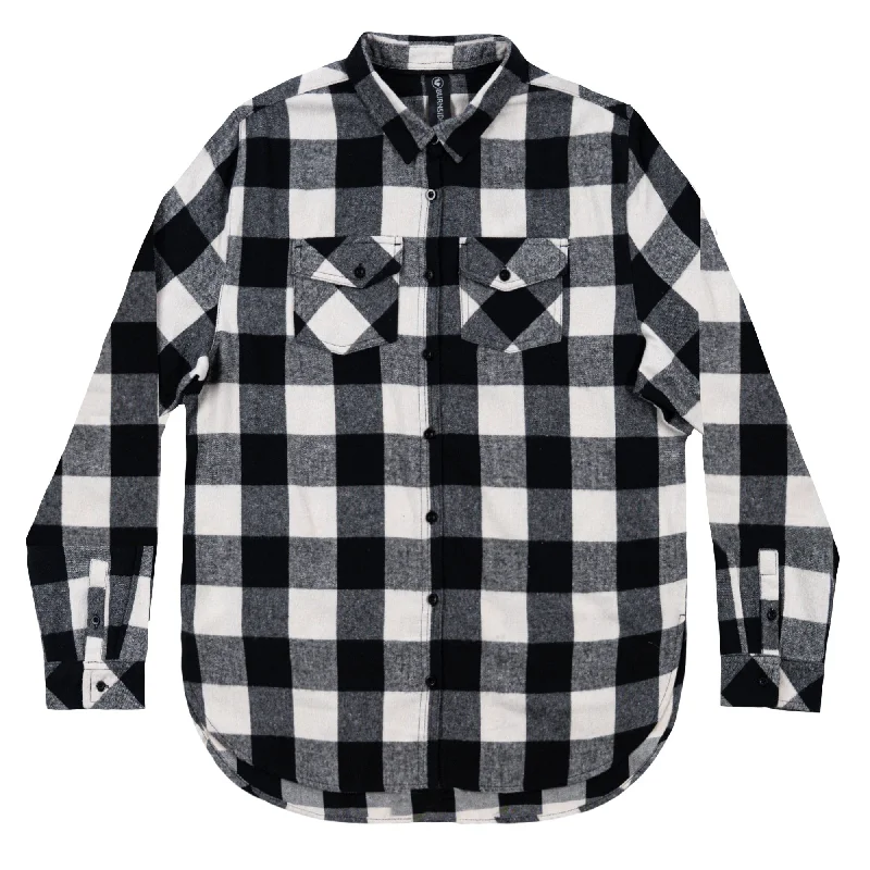 Burnside Ladies Long Sleeve Plaid Flannel Shirt