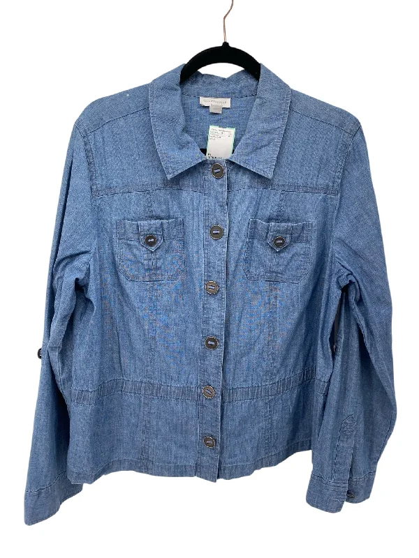 Charter Club Misses Size XL Denim LS Blouse