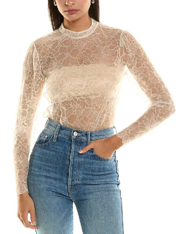 FRAME Denim Mock Neck Blouse