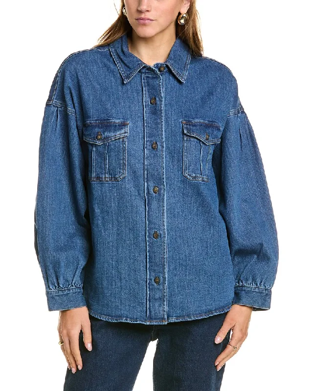 French Connection Penelope Denim Puff Sleeve Shacket