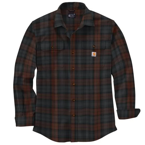 Coming Soon Fall 2024 Loose Fit Heavyweight Flannel Long-Sleeve Plaid Shirt - Mocha