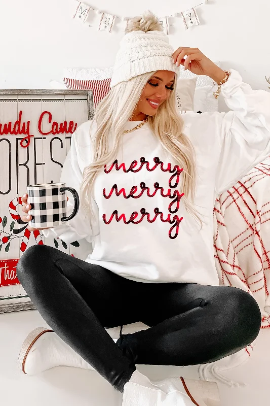 "Merry, Merry, Merry" Graphic Multiple Shirt Options (White) - Print On Demand