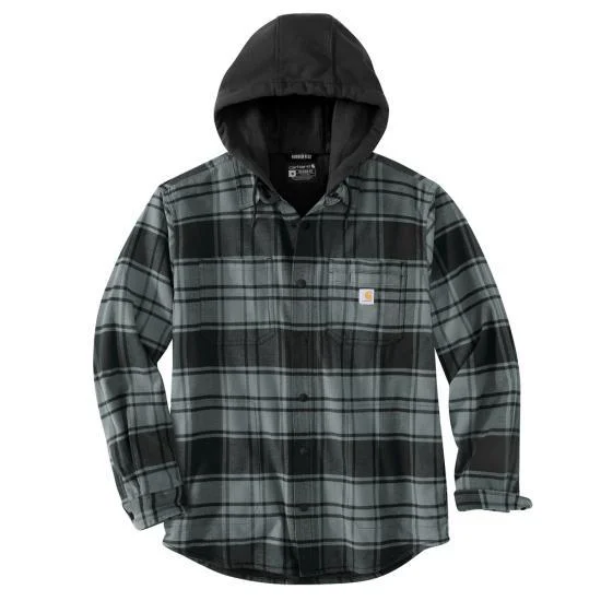 Rugged Flex® Relaxed Fit Flannel Fleece Lined Hooded Shirt Jac - Elm