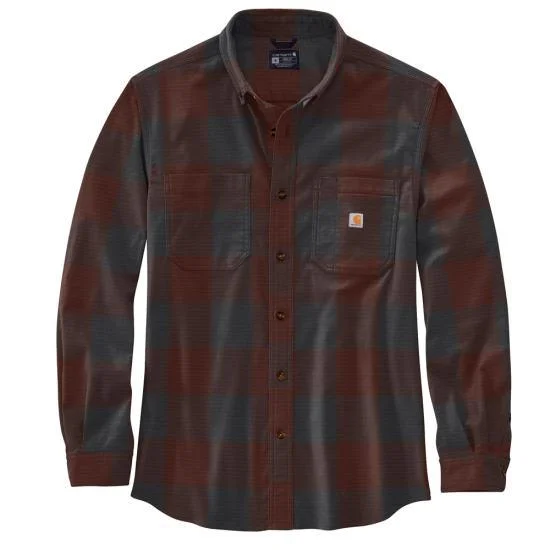 Rugged Flex® Relaxed Fit Midweight Flannel Long-Sleeve Plaid Shirt - Mineral Red