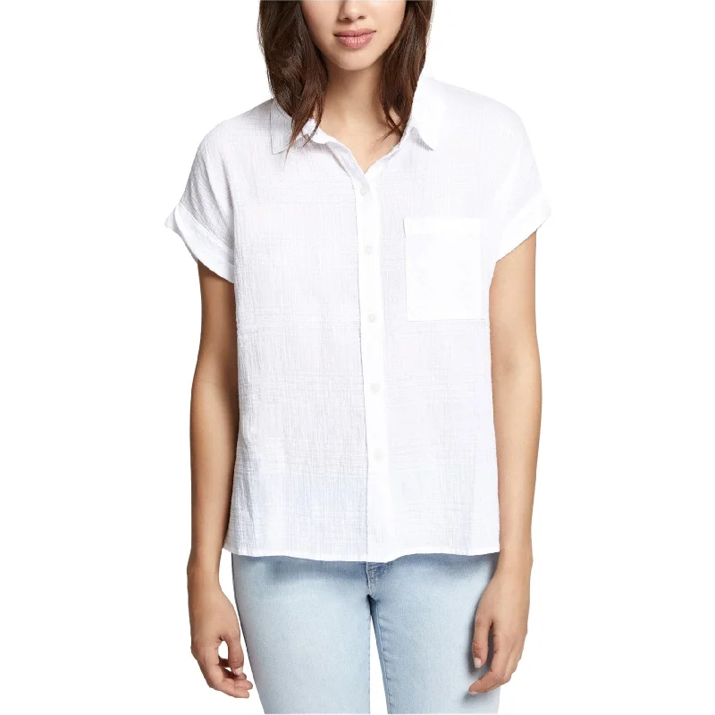 Sanctuary Clothing Womens Boyfriend Button Up Shirt, White, Medium