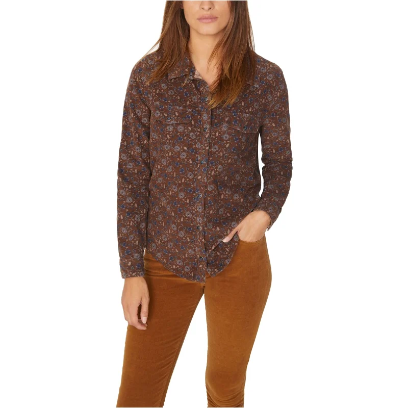 Sanctuary Clothing Womens Floral Button Up Shirt, Brown, X-Small