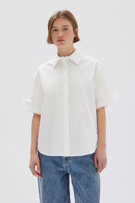 Tala Poplin SS Shirt | White