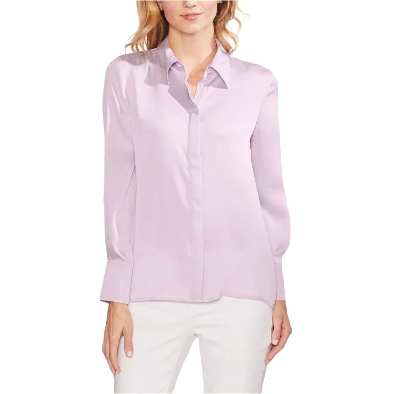 Vince Camuto Womens Satin Button Up Shirt