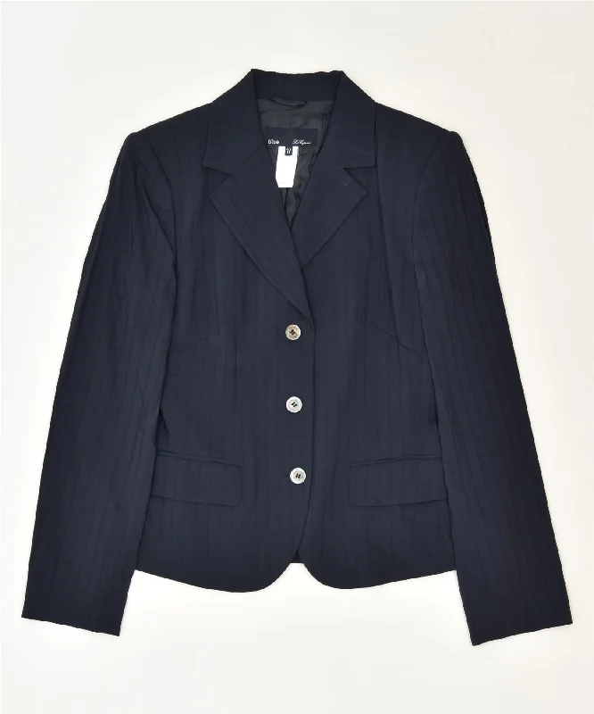 LES COPAINS Womens 3 Button Blazer Jacket IT 42 Medium Navy Blue