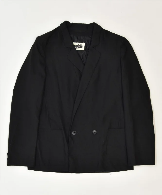 MABB Womens 1 Button Blazer Jacket UK 14 Medium Black Classic Vintage