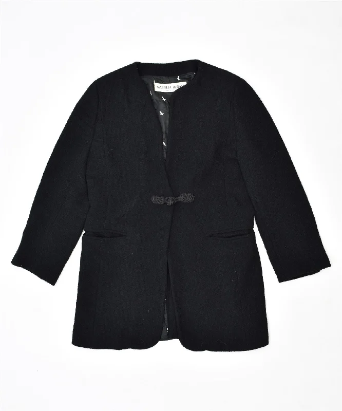 MARIELLA BURANI Womens 1 Button Blazer Jacket UK 16 Large Black Wool