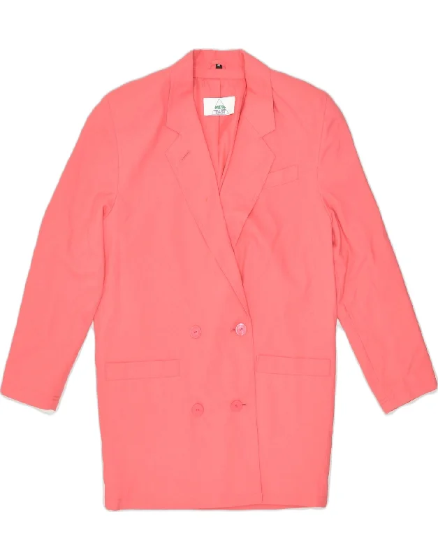 NEW FAST Womens Oversized Double Breasted Blazer Jacket EU 36 Small Pink