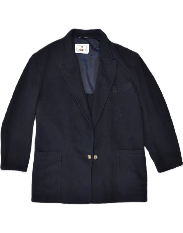 OLIVER Womens Double Breasted Blazer Jacket UK 18 XL Navy Blue Wool