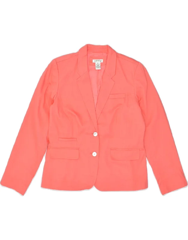 ORVIS Womens 2 Button Blazer Jacket UK 14 XL Pink Cotton