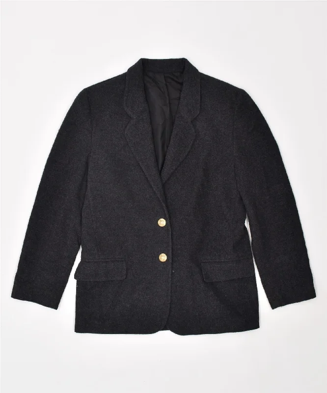 VINTAGE Womens 2 Button Blazer Jacket IT 46 Large Black