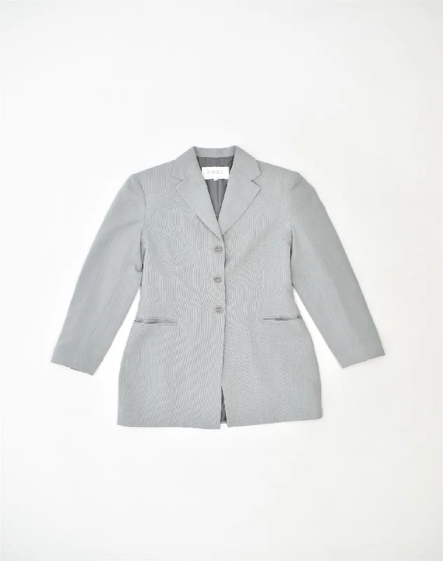 VINTAGE Womens 3 Button Blazer Jacket IT 40 Small Grey Polyester