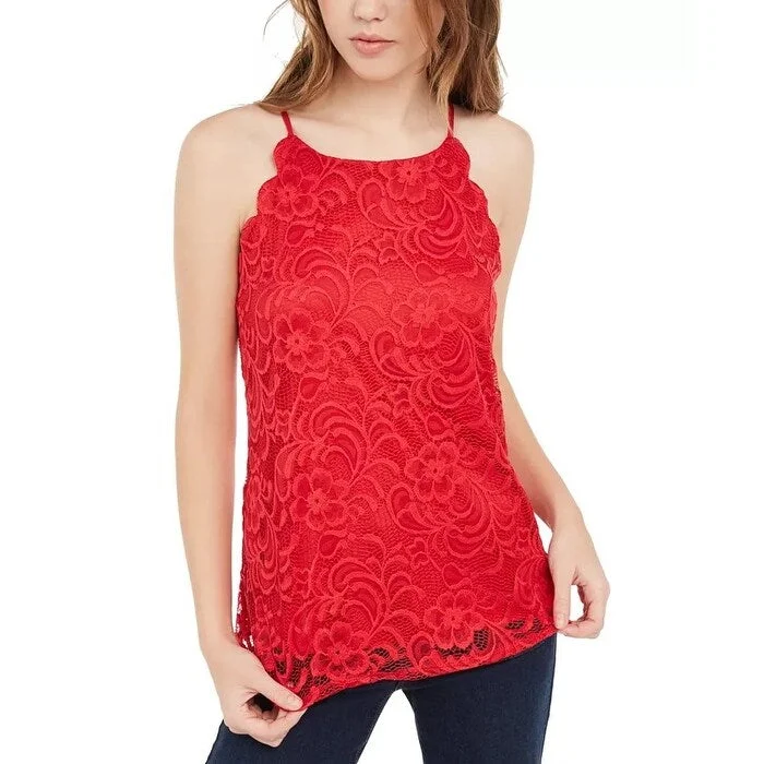 BCX Juniors' Lace Sleeveless Top Red Size Medium