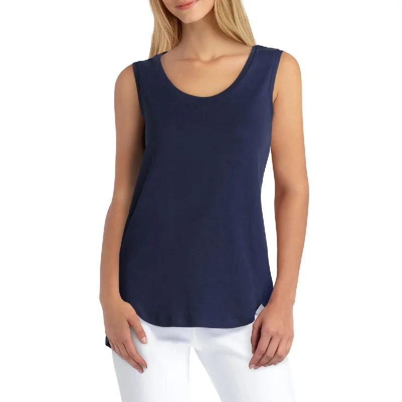 Isaac Mizrahi Women's Sleeveless Scoop Neck Top Blue Size Small