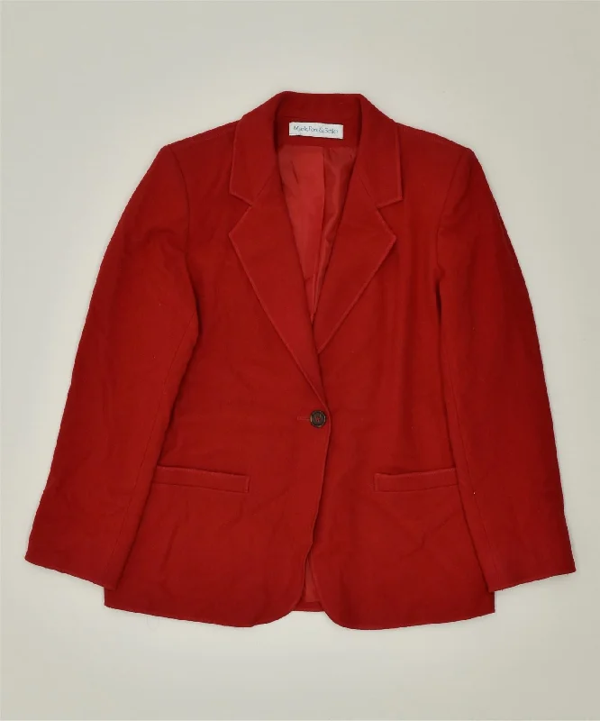 MARK, FORE & STRIKE Womens 1 Button Blazer Jacket UK 12 Medium Red Vintage