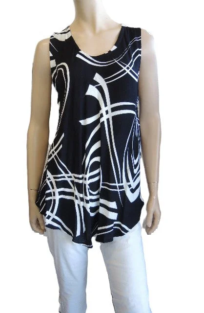 Black & White Sleeveless Top