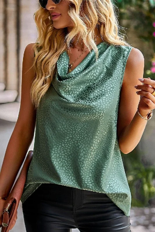 PATTERNED SLEEVELESS CASUAL TOP