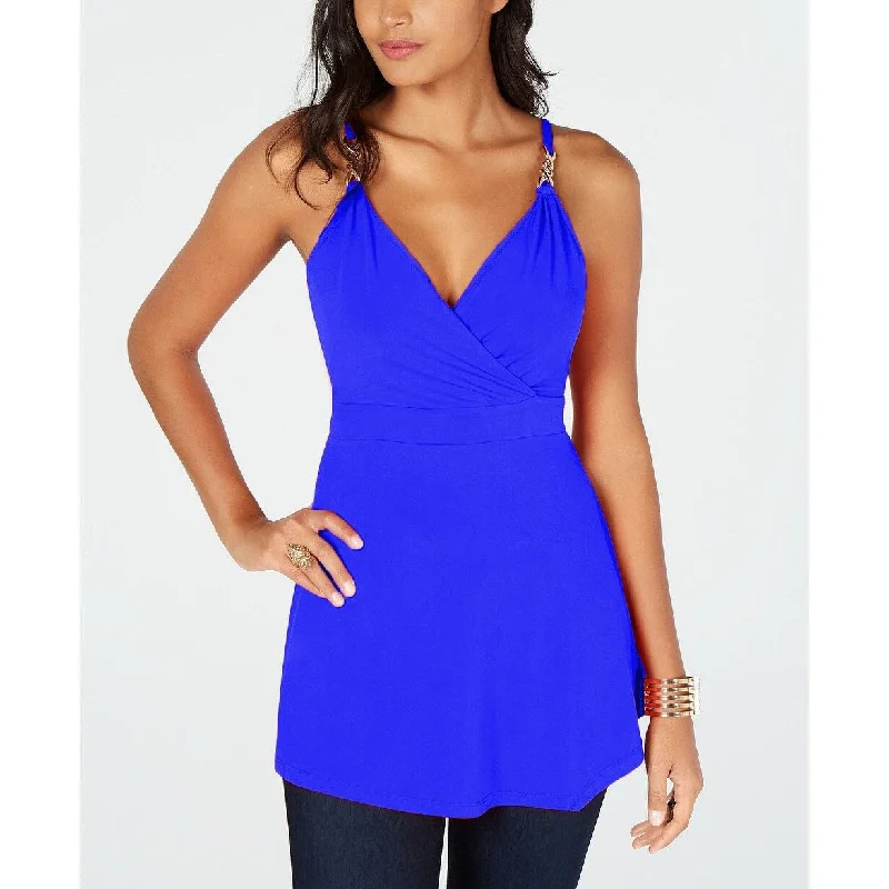 Thalia Sodi Women's Surplice-Neck Sleeveless Top Lazulite Size Small - Blue