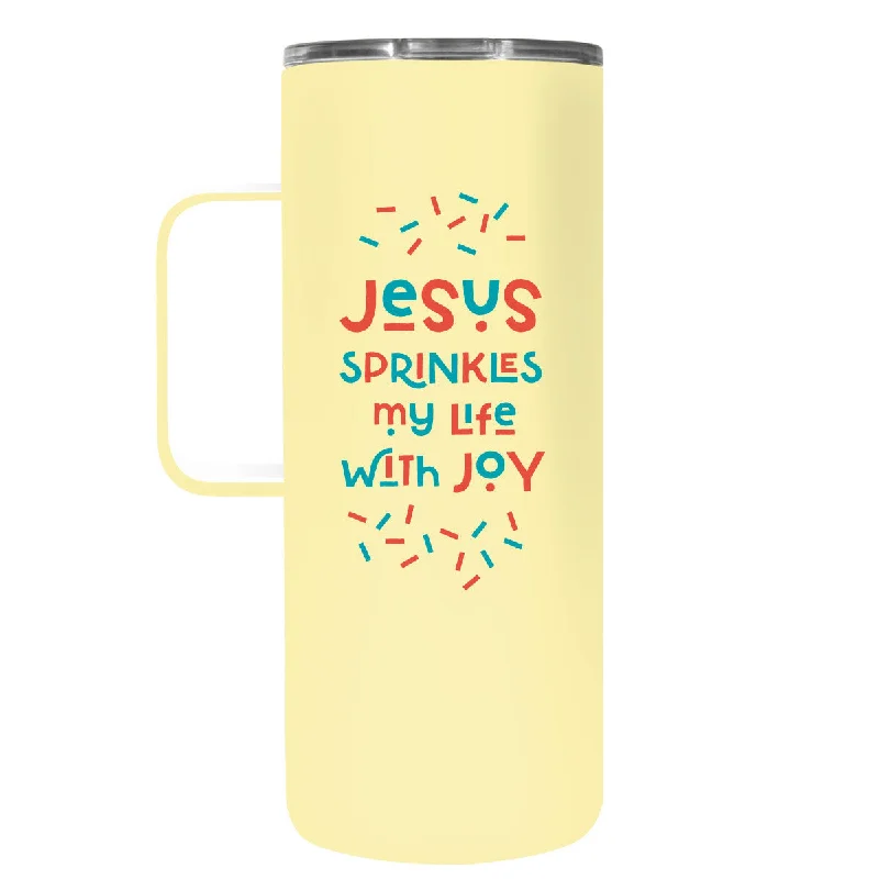 Kerusso 22 oz Stainless Steel Mug With Handle Jesus Sprinkles