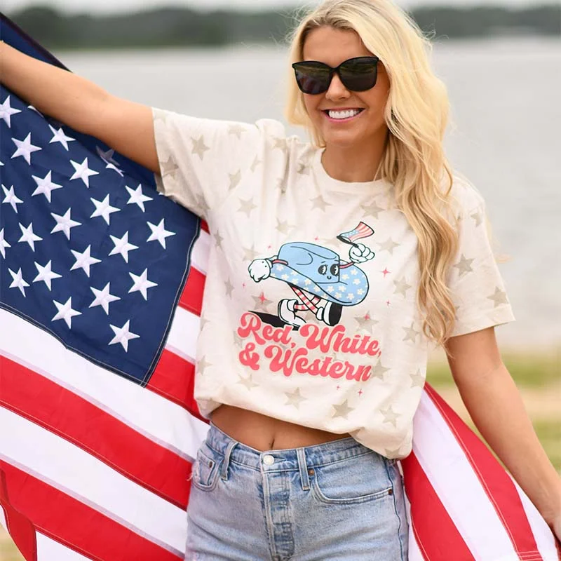 Red, White & Western Short Sleeve T-Shirt