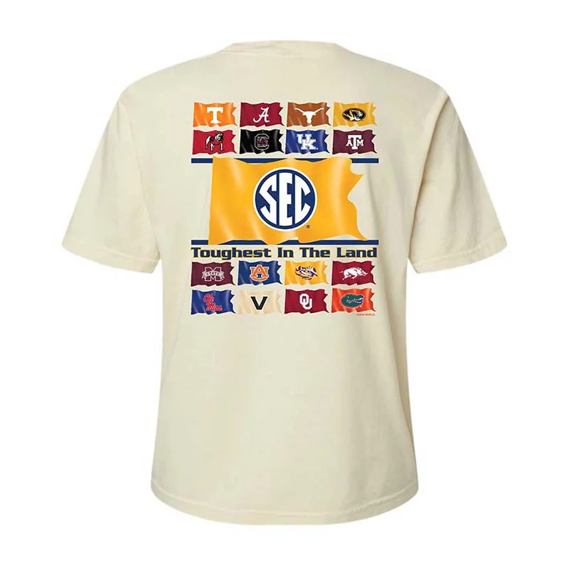 SEC Conference Flags Cropped Short Sleeve T-Shirt