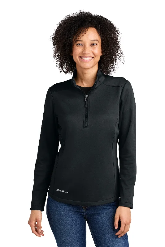 Eddie Bauer Womens Smooth Fleece 1/4 Zip Sweatshirt - Black - COMING SOON