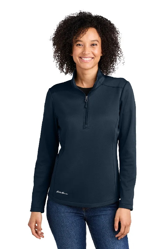 Eddie Bauer Womens Smooth Fleece 1/4 Zip Sweatshirt - River Navy Blue - COMING SOON