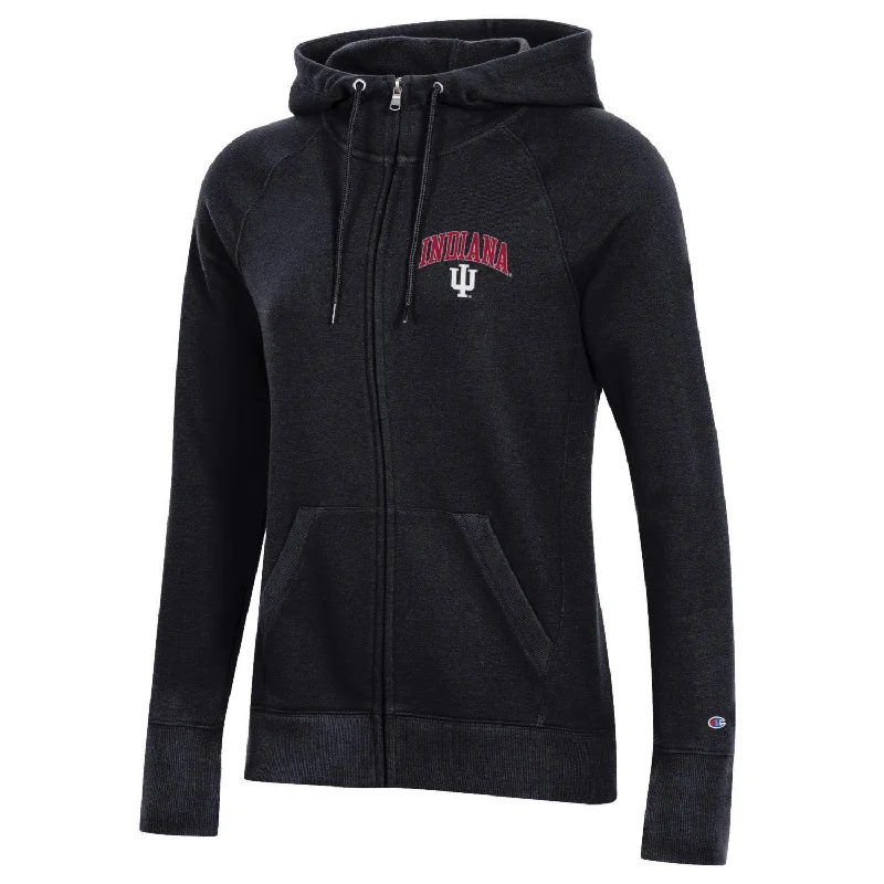 Ladies Indiana Hoosiers Fleece Full Zip Hood