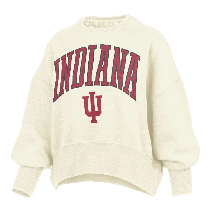 Ladies Indiana Hoosiers Youngstown Ivory Crewneck