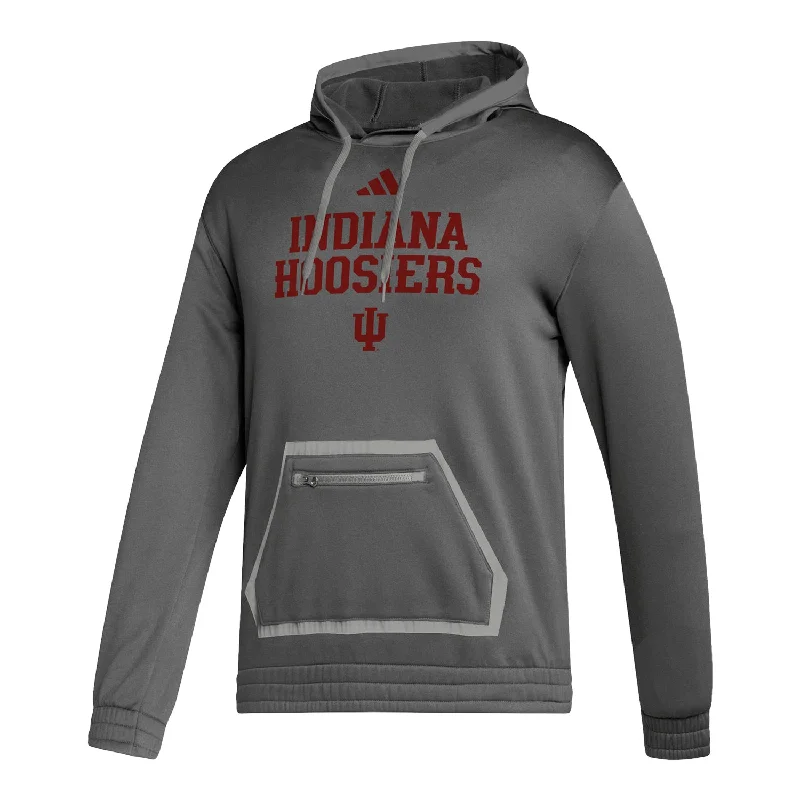 Indiana Hoosiers Adidas Sideline Locker Wordmark Grey Hood