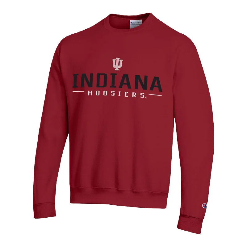 Indiana Hoosiers Twill Horizontal Stack Powerblend Crimson Crew