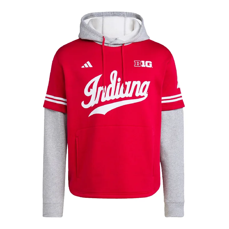 Indiana Hoosiers Adidas Baseball Jersey  Hooded Crimson Sweatshirt