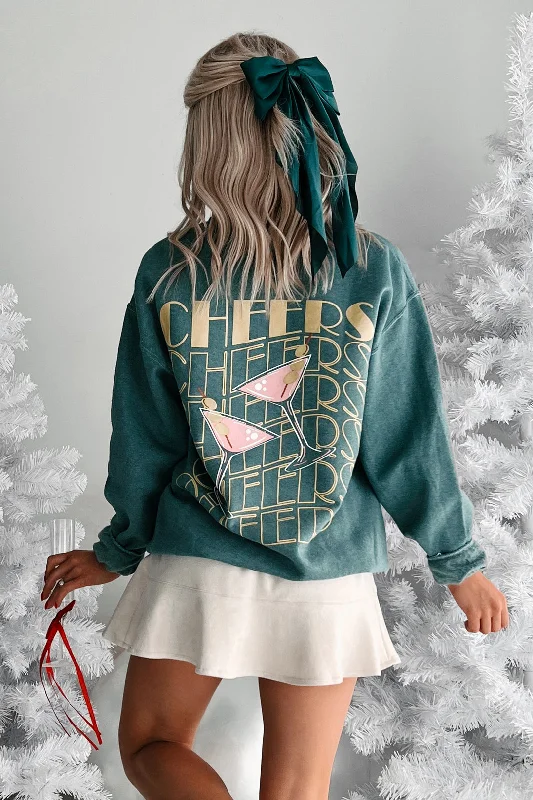 Martinis And Memories Double-Sided Graphic Sweatshirt (Silver Pine)