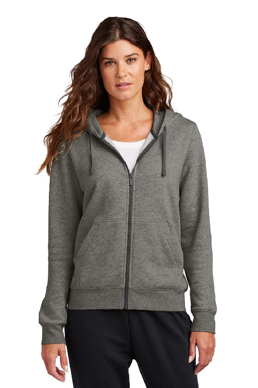 Nike Womens Club Fleece Full Zip Hooded Sweatshirt Hoodie w/ Pockets - Heather Charcoal Grey - COMING SOON